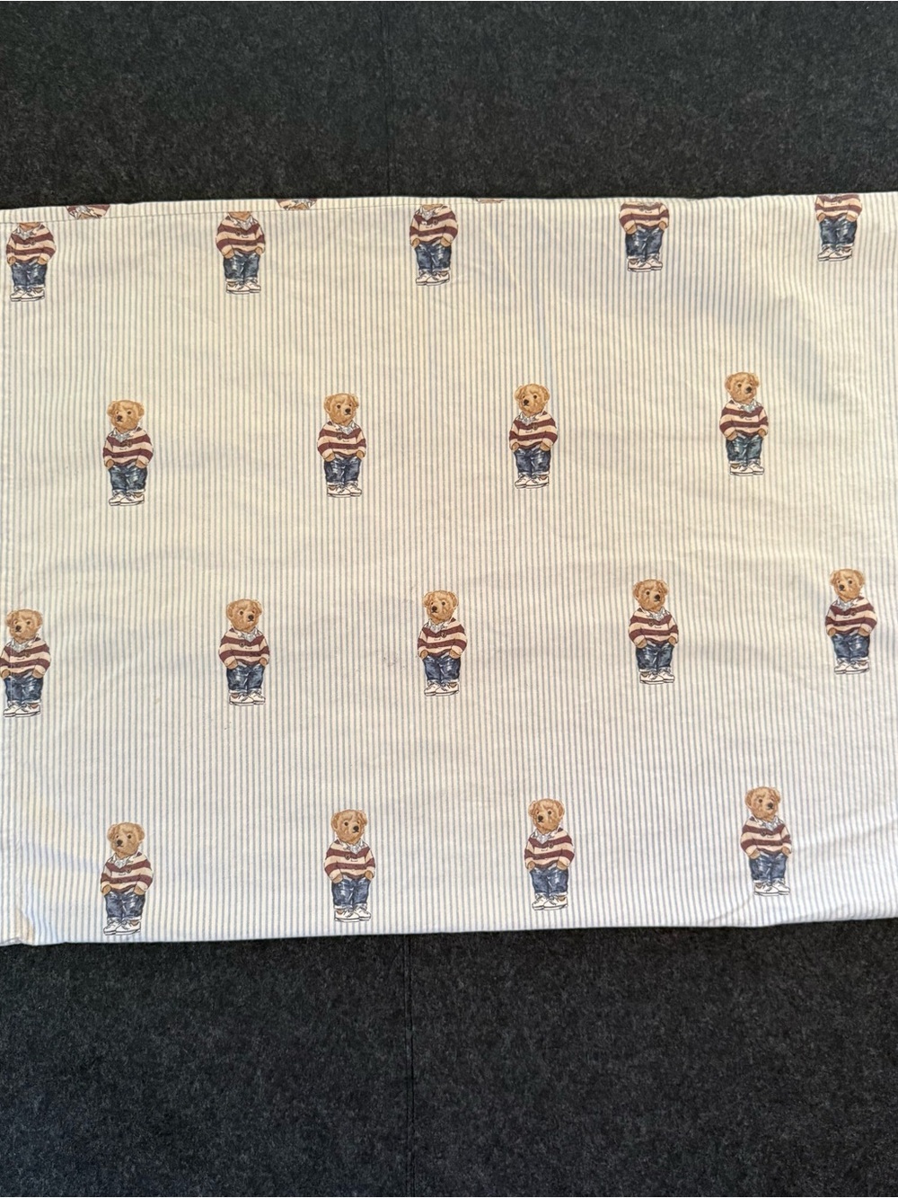 Polo by Ralph Lauren Teddy Bear Pillowcase - White, Blue, Brown